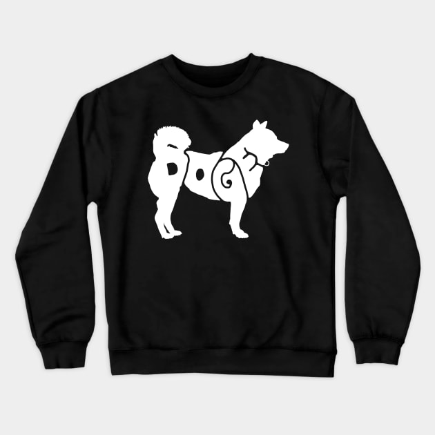 White Doge - A Shiba Inu Typography Crewneck Sweatshirt by SPAZE